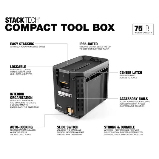 TOUGHBUILT STACK TECH ツールボックス【ハーフ】 TB-B1-B-60C-