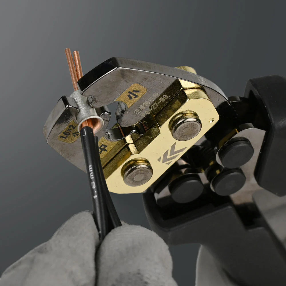 【予約商品】フジ矢 圧着⼯具 (銅線⽤‧リングスリーブ⽤)(黒金)FC-27-BG-