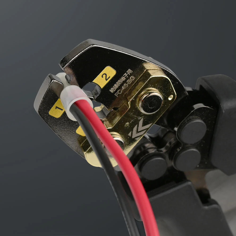 【予約商品】フジ矢 圧着⼯具 (絶縁被覆付閉端接続⼦⽤)(黒金)FC-45-BG-