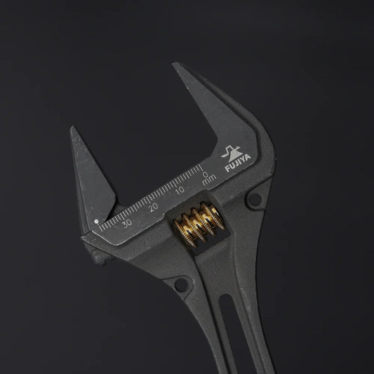 フジ矢 ギア付モンキーレンチ(黒金)FGL-38-BG-