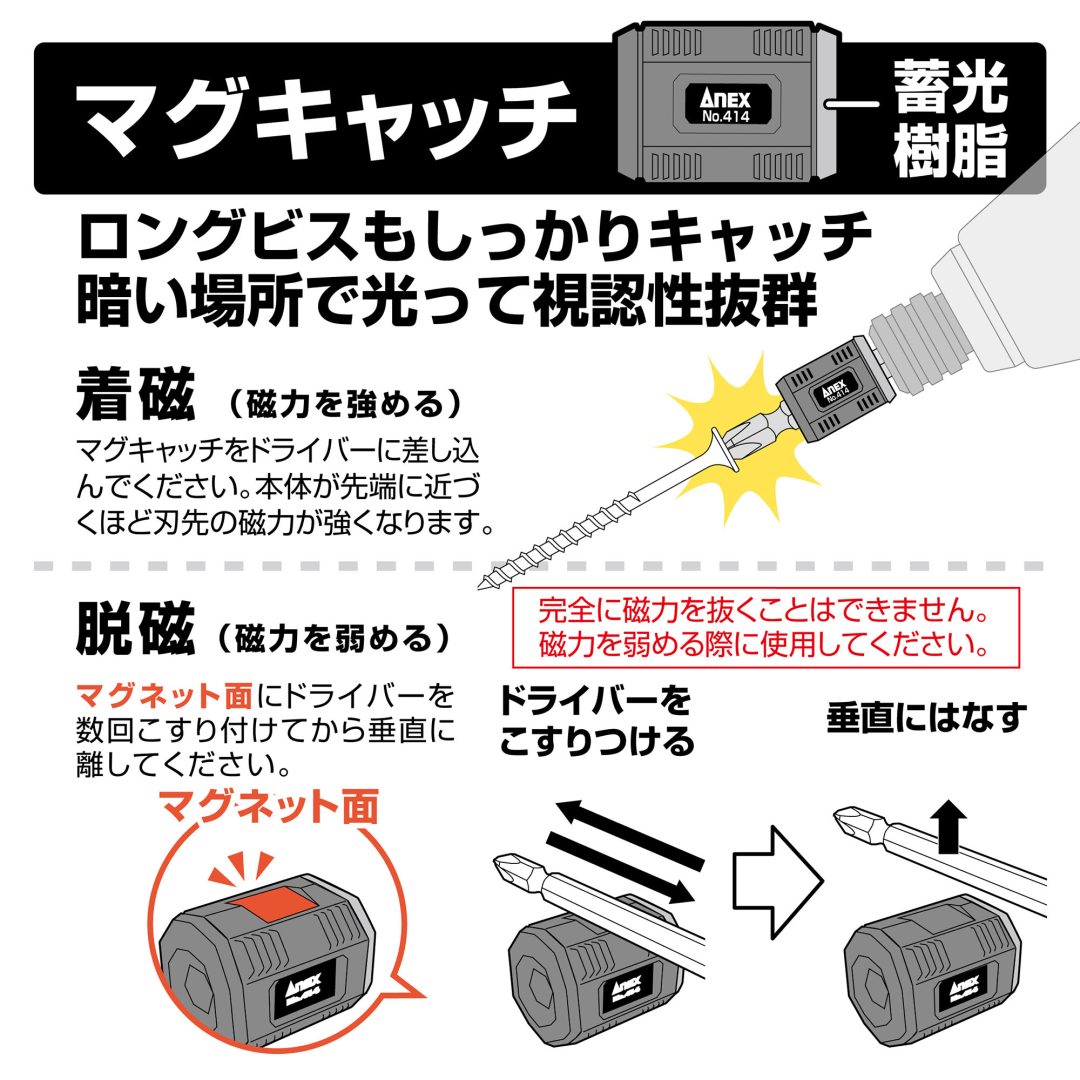 ANEX 硬龍靭ビット スリムブルー 7本組 マグキャッチ付【70周年限定品】-