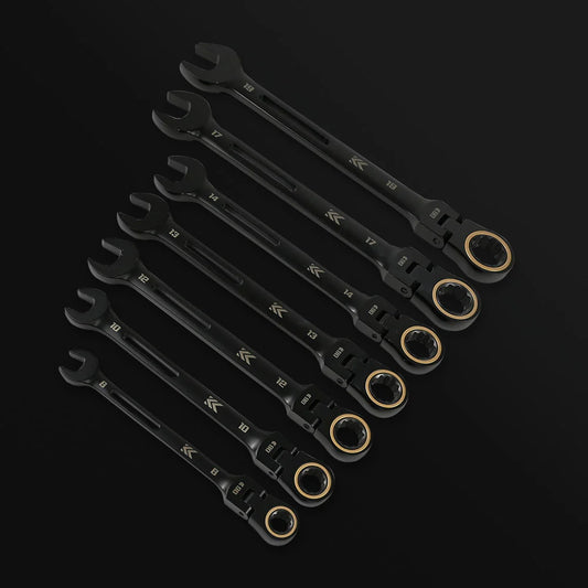 【予約商品】フジ矢 ⾸振りラチェットコンビネーションレンチ(黒金) 12mm CWL-12-BG-