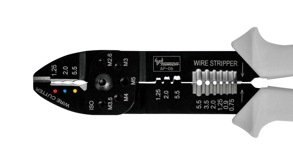 ツノダ 電工万能ペンチ(オープンバレル端子・絶縁圧着端子用)230mm 【AP-06】-AP-06