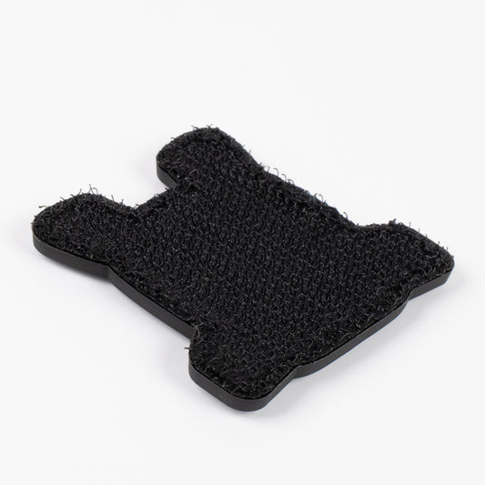 Durawork オリジナルロゴラバーワッペン チェストパネル型 黒白-