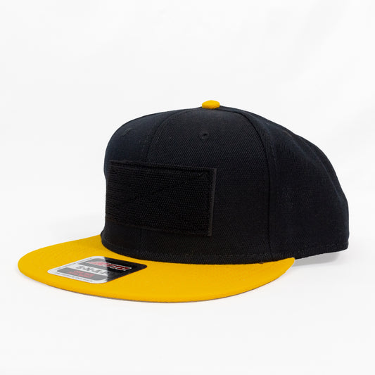 金津屋商店 【好きなワッペンを貼る】オリジナルフラットバイザー ワッペンキャップ ツートンカラー-