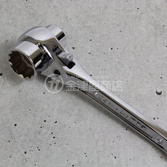 TOP 特注 総磨きシノ曲がりラチェットレンチ 19×24 RM-19×24N-S カスタム-RM-19×24N-S-CUS