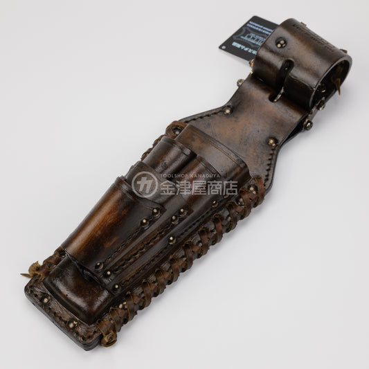 ニックス(KNICKS) チェーン式圧着ペンチ・ハンドプレスポンプライヤー・ペンチ・通信用ニッパ・ドライバーホルダー KN-505PDX【ヴィンテージカラー】 追加カスタム VC革紐W巻-