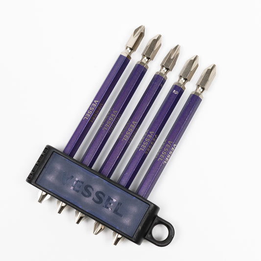ベッセル 両頭剛彩ビット5本組 ギャラクシー<赤/青/紫/黒>【限定】GS5P-