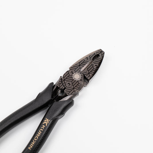 フジ矢 偏芯パワーペンチ(黒金)バリ取り機能付き 225mm 3020N-225BG 【金津屋商店オリジナルデザイン:亀甲網代】-