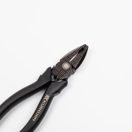 フジ矢 偏芯パワーペンチ(黒金)バリ取り機能付き 200mm 3020N-200BG 【金津屋商店オリジナルデザイン:三崩し】-