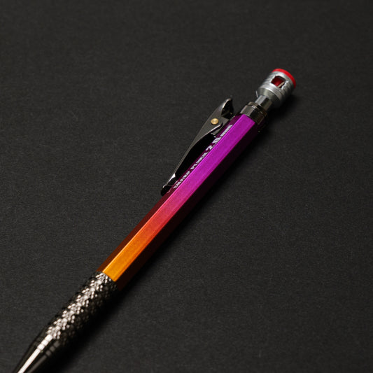 祥碩堂 建築用シャープペンシル 赤 2.0mm 朱雀 真鍮ボディ ゴールド×ヴァイオレット-