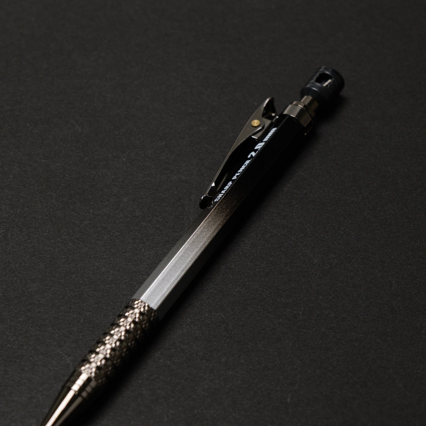 祥碩堂 建築用シャープペンシル HB2.0mm 朱雀 真鍮ボディ シルバー×ブラック-