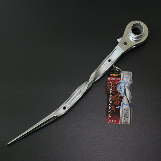 TOP工業 受注生産 総磨きツイストラチェットレンチ17×21 長直/鳶仕様-RMT17×21NBTSV
