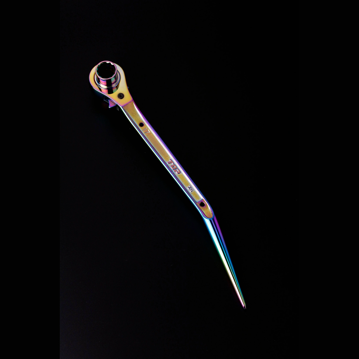 TOP工業 鳶仕様ラチェットレンチ イオンプレーティング虹色 RM-17X21N-BT-RA-