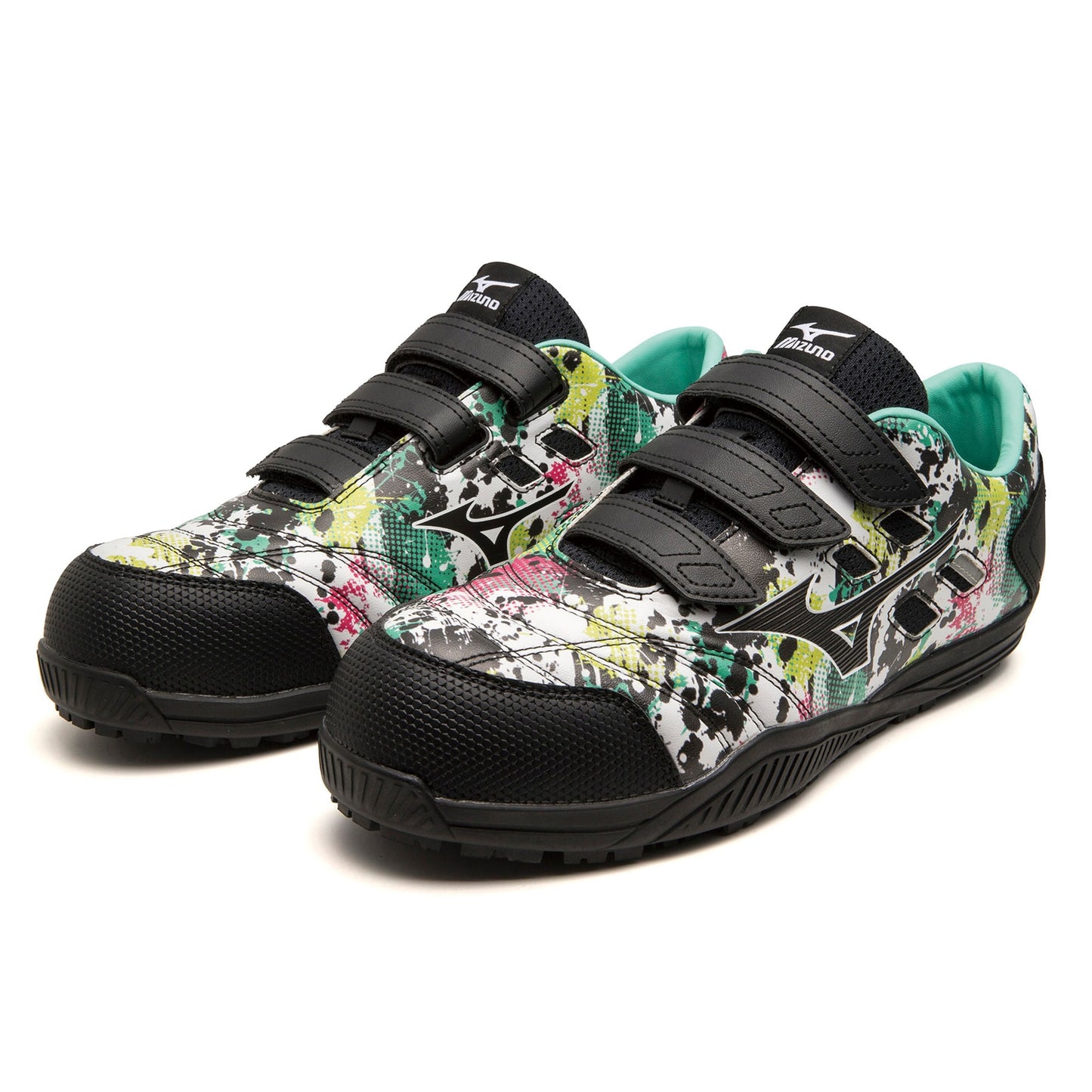 ミズノ 安全靴 オールマイティTDⅡ22L ベルト 限定色ホワイト×ブラック×エメラルドグリーン-安全靴-ミズノ-金津屋商店