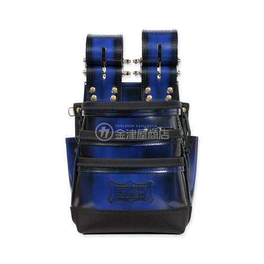 ニックス(KNICKS) アドバンガラス革3段腰袋 底・縁補強タイプ ADV-301DDX-ADV-301DDX-BL
