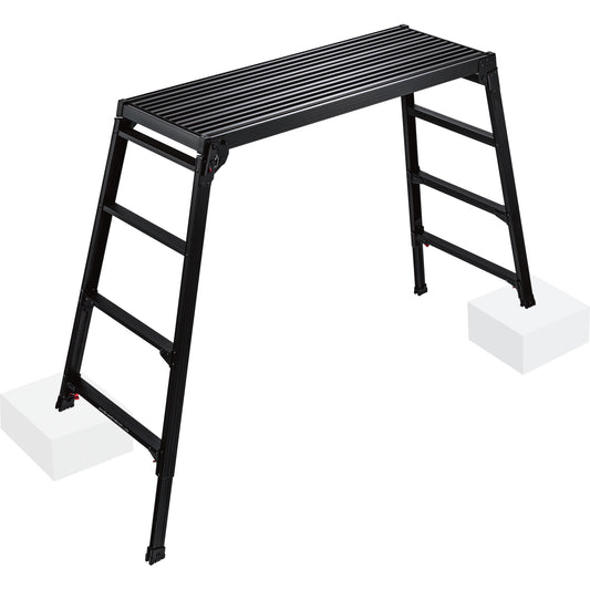 長谷川工業 天板幅広・脚部伸縮アルミ足場台 ブラック DRSWB-DRSWB-1200