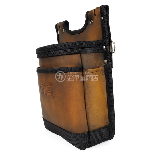 ニックス(KNICKS) グローブ革建築用2段腰袋 底・縁補強タイプ KGC-201BA【ヴィンテージカラー】-KGC-201BA-VC