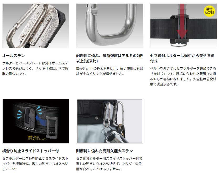 タジマ セフ着脱式工具ホルダーステン Jフック SFKHS-J-SFKHS-J