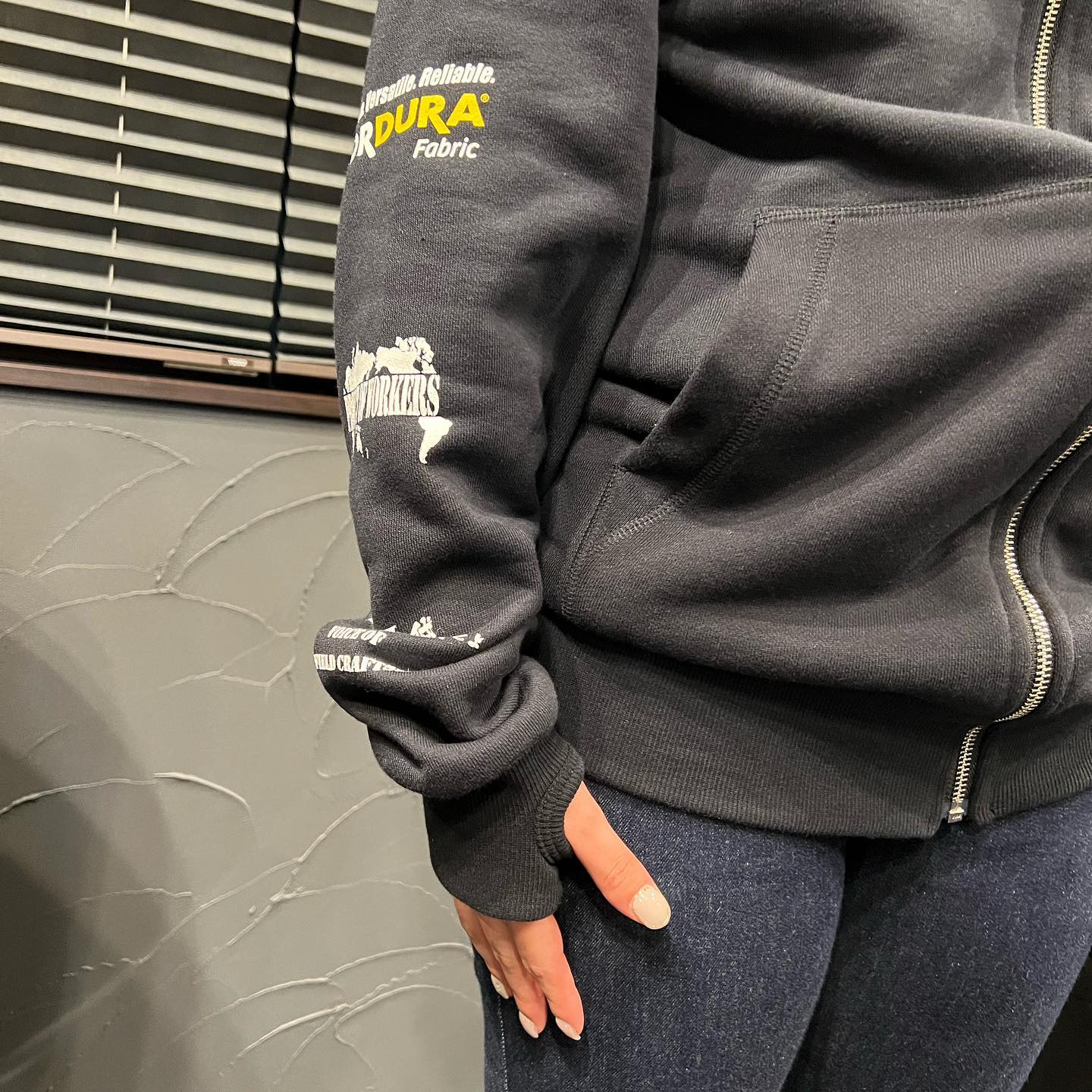 ニックス(KNICKS)コーデュラオリジナルジップパーカー サムホール 国内生産-パーカー-金津屋商店