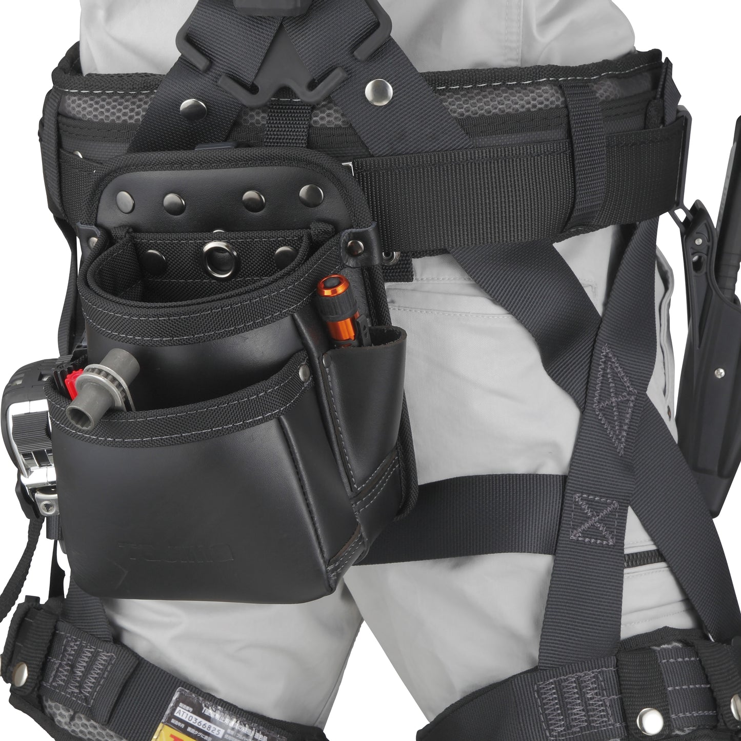 タジマ セフ着脱式腰袋K 2段小 本革 SFKBK-2S-SFKBK-2S