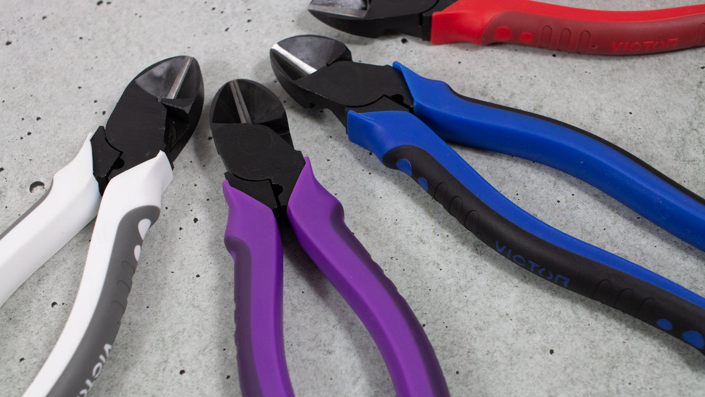 ビクター 7インチハイパワー強力ニッパー(薄刃) 175mm カラーコレクション 371HG-175-22-ニッパー-金津屋商店