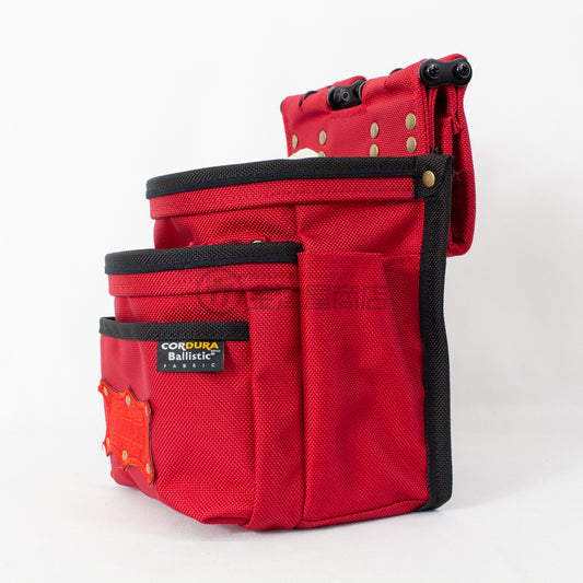 ニックス(KNICKS) 【限定品】コーデュラバリスティック生地チェーンタイプ3段腰袋 BA-301DDX-R-バリスティックナイロン-金津屋商店