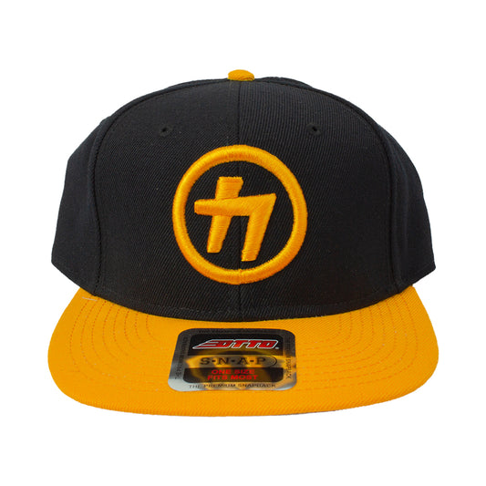 金津屋商店 オリジナルフラットバイザーキャップ オレンジ/ブラック-金津屋商店