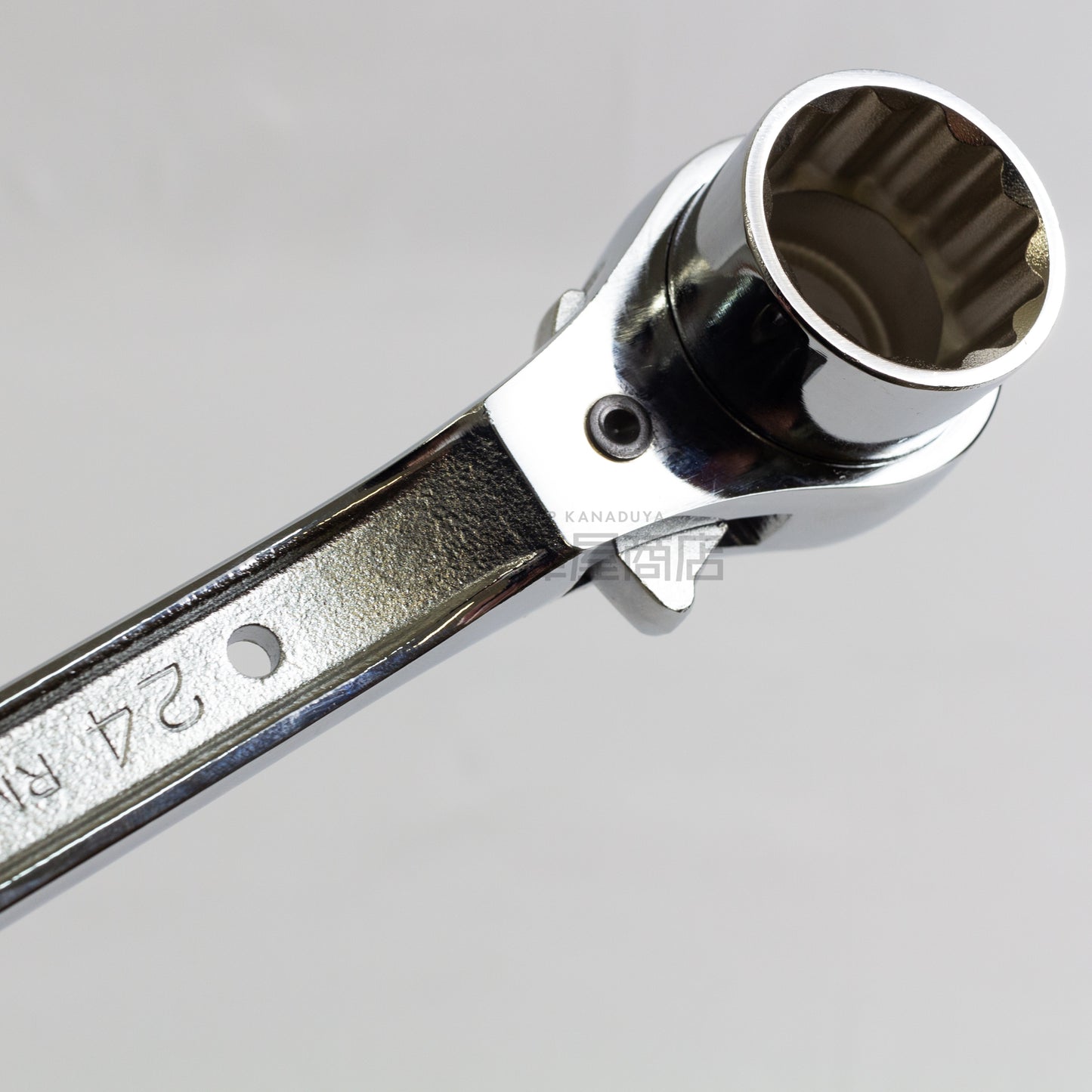 TOP 特注 総磨きショートラチェットレンチ 19×24 RM-19×24S カスタム-ラチェット-RM-19×24S-CUS-金津屋商店