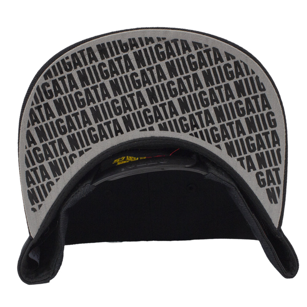 金津屋商店×大中小店コラボ オリジナルフラットバイザーキャップ ブラック-金津屋商店