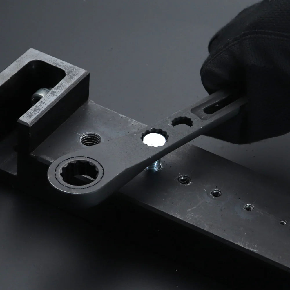 フジ矢 ギア付モンキーレンチ（黒金）FGL-38-BG-