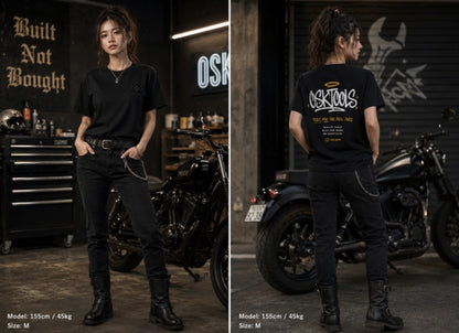 OSKTools 6.2oz フェードウォッシュ ロゴTシャツ フェードブラック-