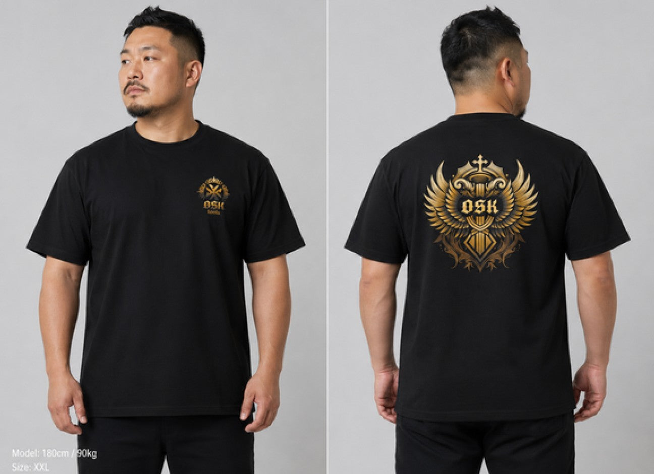 OSKTools 6.2oz ヘビーウェイト エンブレムロゴTシャツ ブラック-