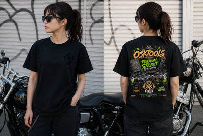 OSKTools 5.6oz プレミアムストリート Tシャツ ブラック-
