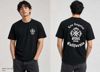 OSKTools 5.6oz カリフォルニア ロゴTシャツ ブラック-
