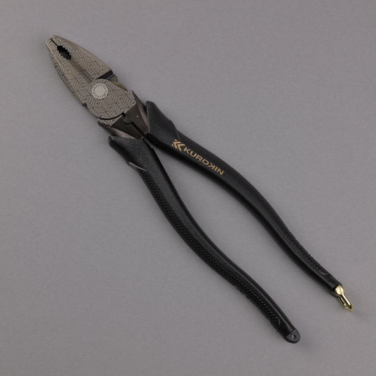 フジ矢 偏芯パワーペンチ（黒金）225mm 3000N-225BG 【金津屋商店オリジナルデザイン：亀甲網代】-