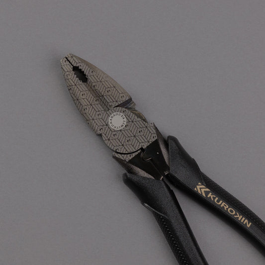 フジ矢 偏芯パワーペンチ（黒金）225mm 3000N-225BG 【金津屋商店オリジナルデザイン：亀甲網代】-