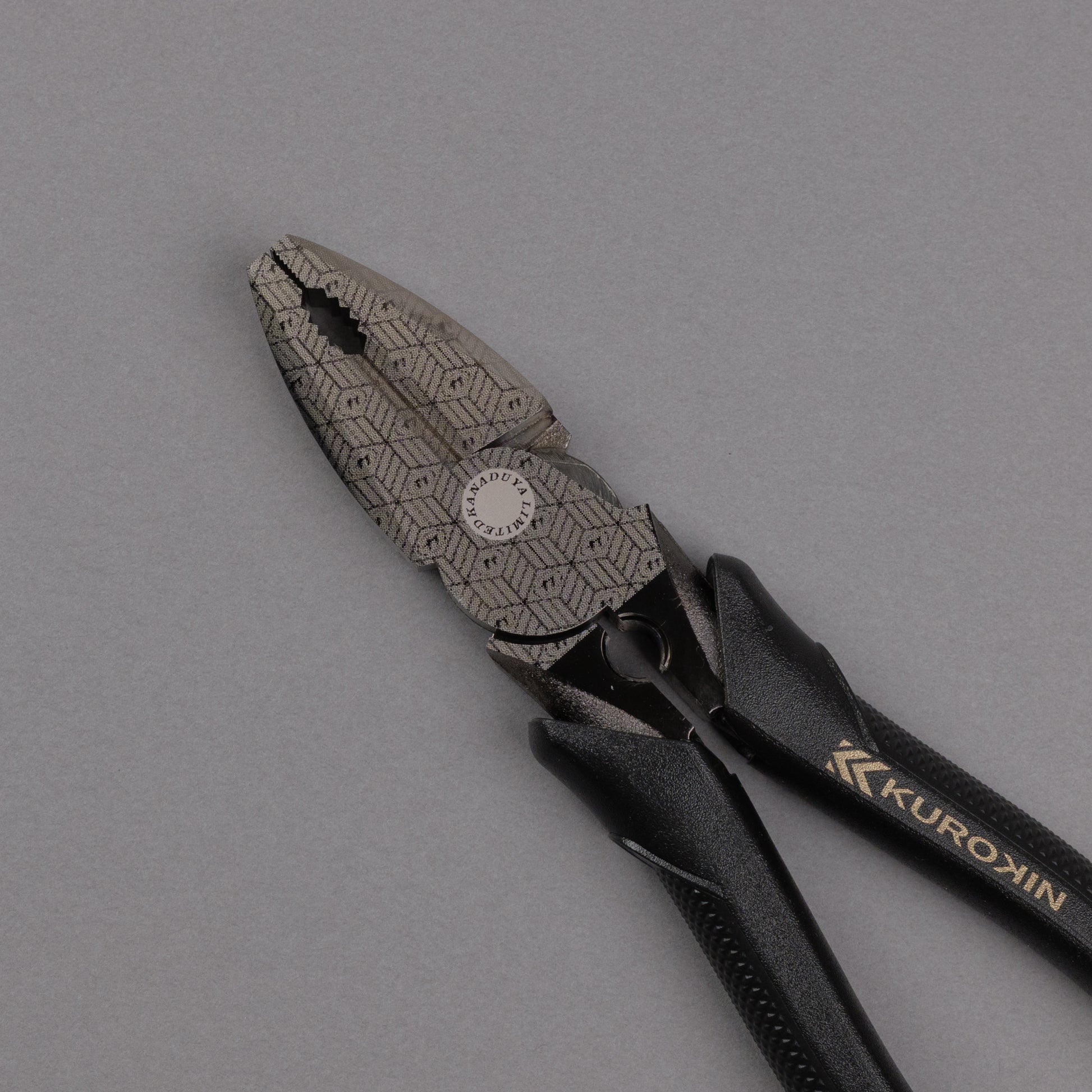 フジ矢 偏芯パワーペンチ（黒金）バリ取り機能付き 225mm 3020N-225BG 【金津屋商店オリジナルデザイン：亀甲網代】-