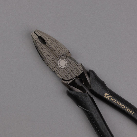 フジ矢 偏芯パワーペンチ（黒金）バリ取り機能付き 225mm 3020N-225BG 【金津屋商店オリジナルデザイン：亀甲網代】-