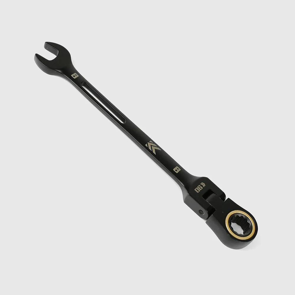 【予約商品】フジ矢 ⾸振りラチェットコンビネーションレンチ（黒金） 8mm CWL-08-BG-