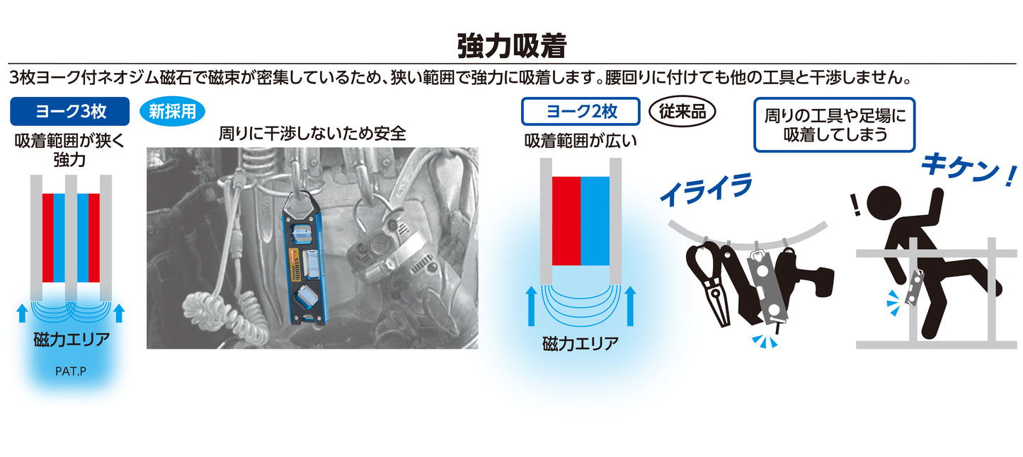 シンワ測定 仮設工レベル STRONG-MAG マグネット付 150mm-