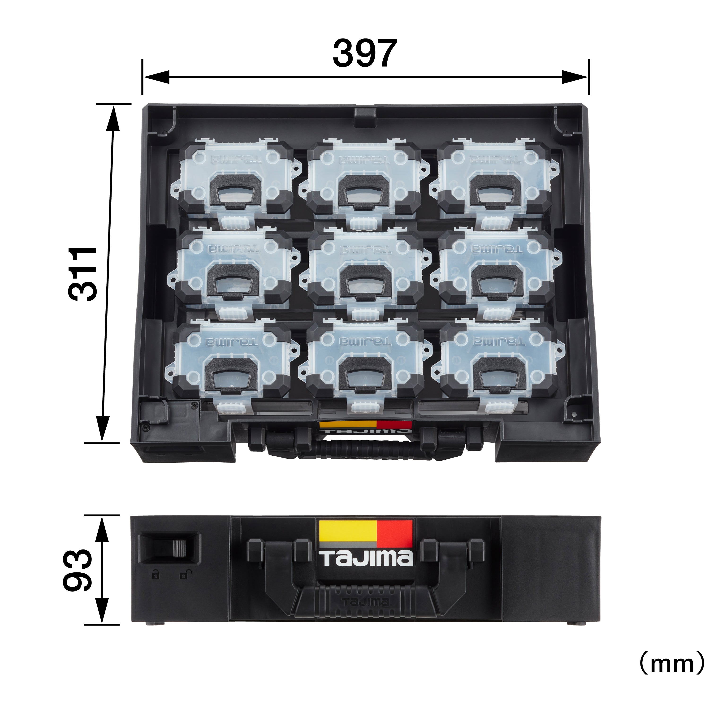 タジマ セフパーツケースSサイズ9個セットトレイ付 TB-PCS9