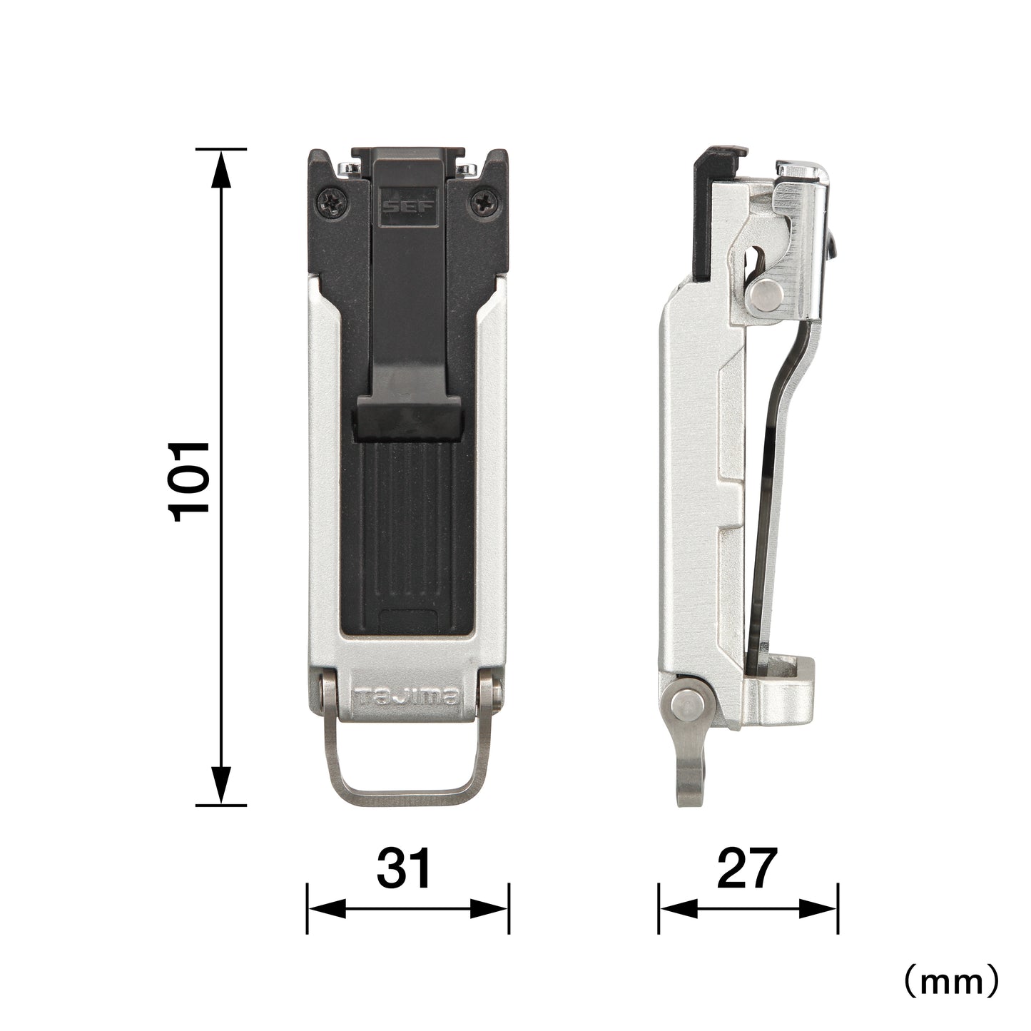 タジマ セフホルダー胴ベルト用 クリップ式 金属 スリム SFC-MSHLD-SFC-MSHLD