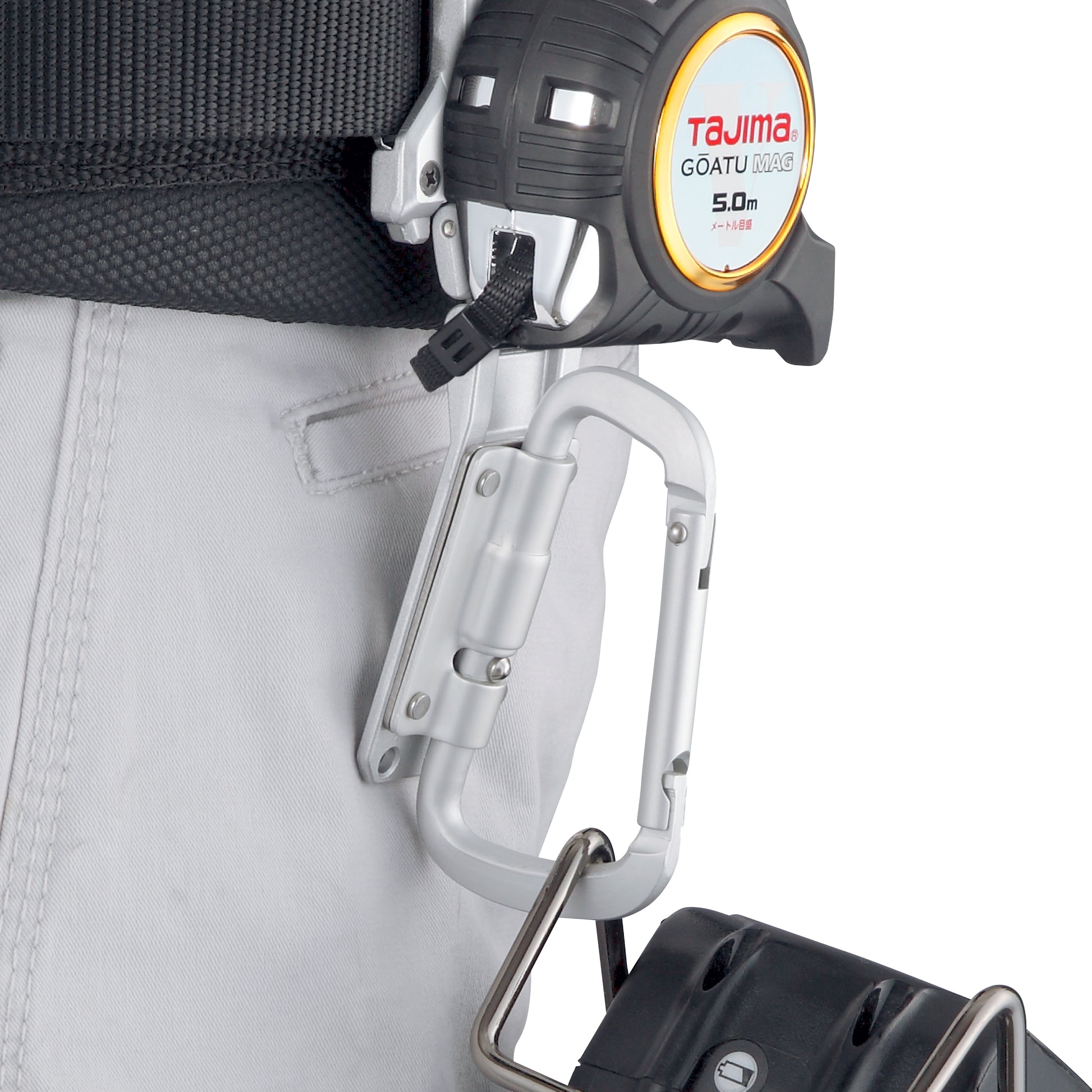 タジマ カスタムセフホルダー用工具ホルダーアルミ スリムカラビナ小 折りたたみ SFPSKHA-CSF