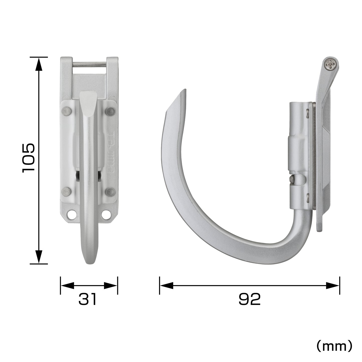 タジマ カスタムセフホルダー用工具ホルダーアルミ スリムJフック 折りたたみ SFPSKHA-JF