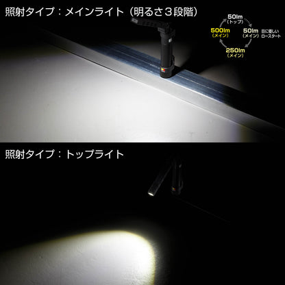 タジマ セフハンディワークライト KJWスリム 500lm 3747セット SFKJWS50A-B47-