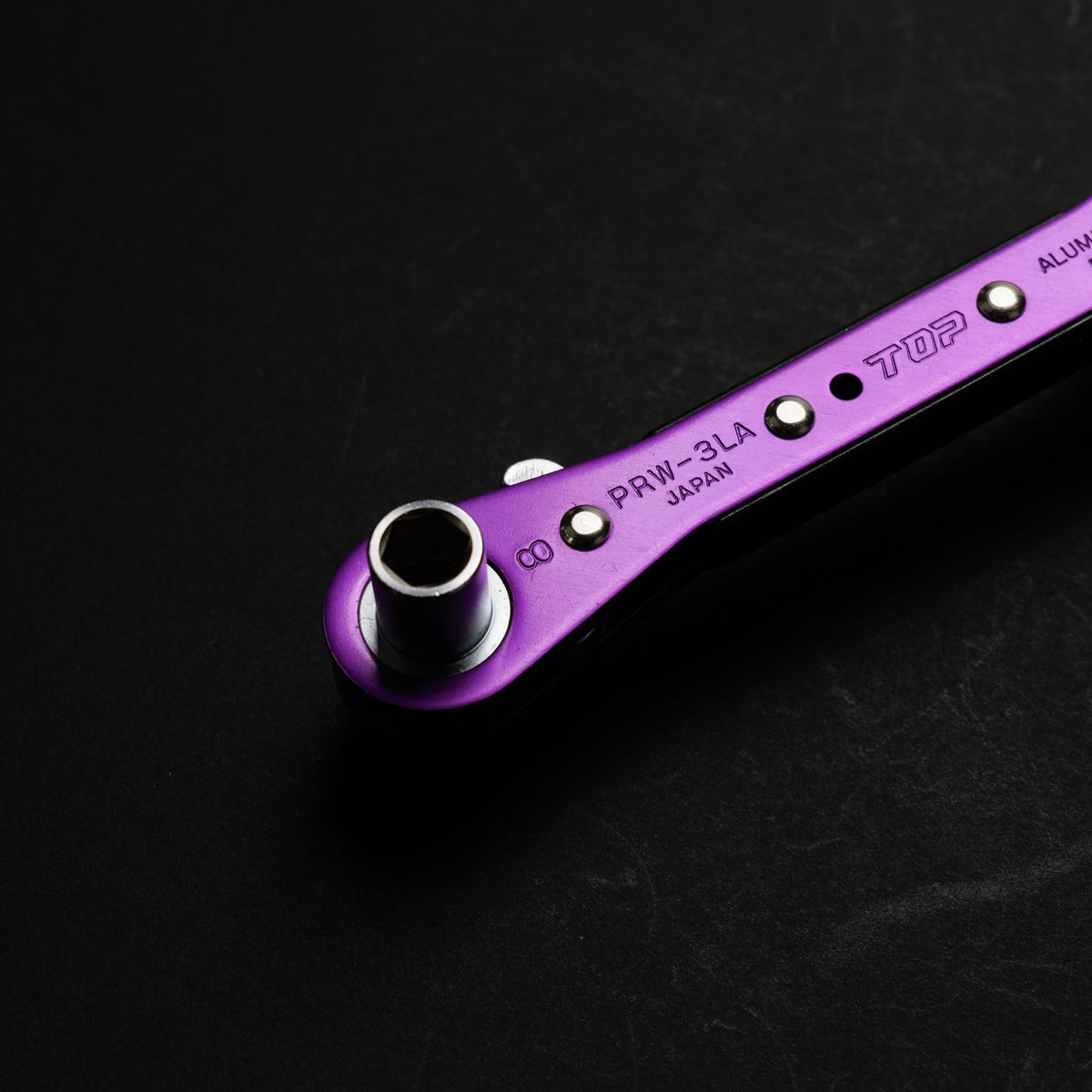 【予約商品】TOP工業 ラクラッチ(ロング４サイズ板ラチェットレンチ) パープル【限定】 PRW-3LV-
