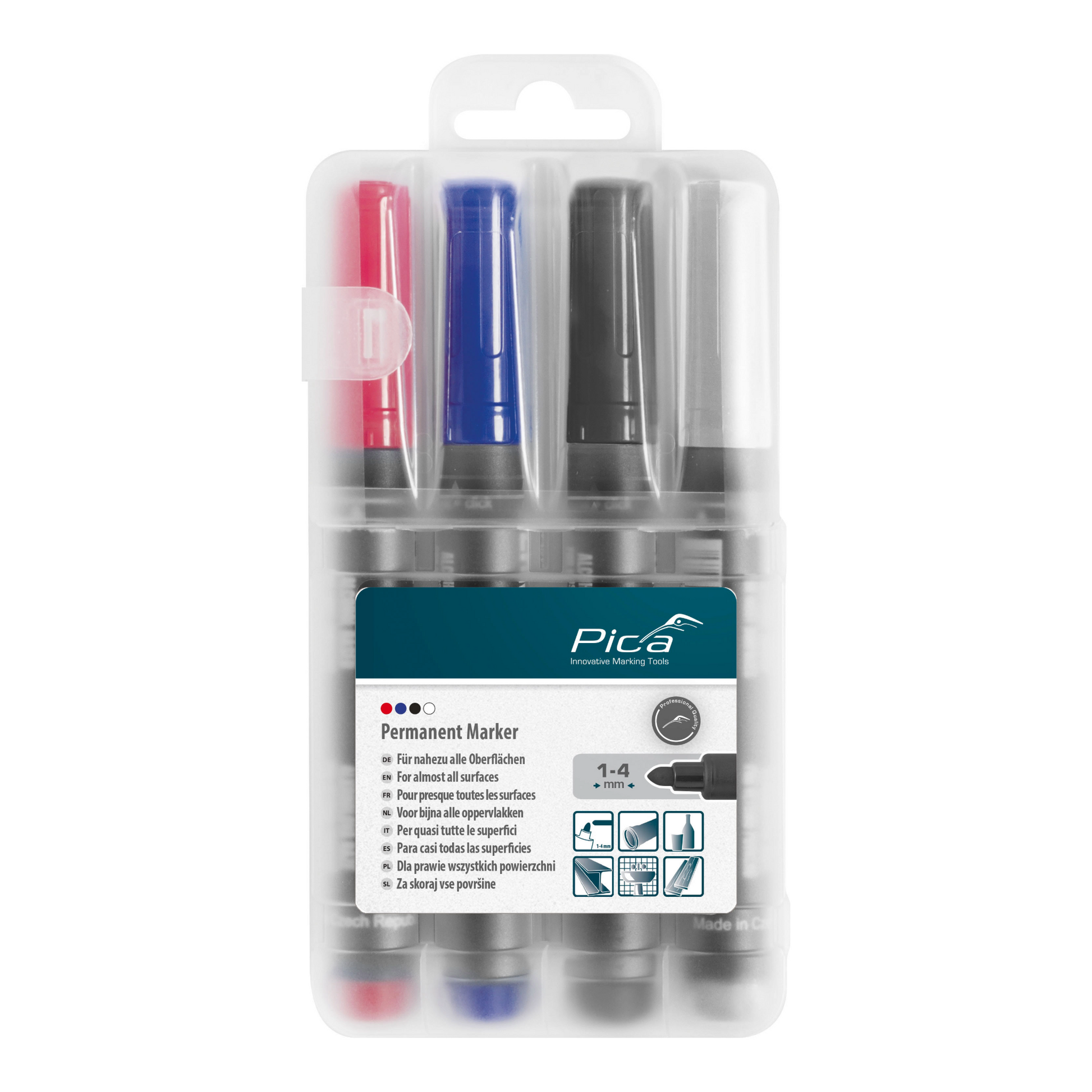 Pica-Classic パーマネントマーカー 4色セット 1-4mm 520/04-