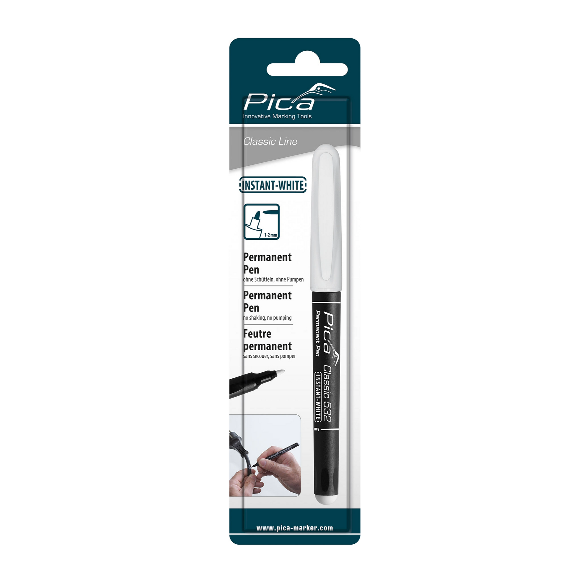 Pica-Classic インスタントホワイト パーマネントマーカー/ペン  522/532