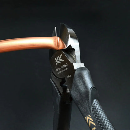 【予約商品】フジ矢 偏芯強力ニッパ薄刃（黒金）175mm 760N-175BG-